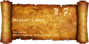 Nester Fanni névjegykártya