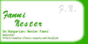 fanni nester business card